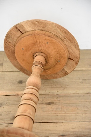 アンティーク　花台　剥離　フレンチ　サイドテーブル　ラウンド