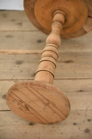 アンティーク　花台　剥離　フレンチ　サイドテーブル　ラウンド