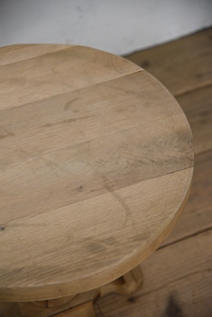 アンティーク　フレンチ　剥離　ラウンド　コーヒーテーブル　サイドテーブル