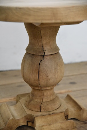 アンティーク　フレンチ　剥離　ラウンド　コーヒーテーブル　サイドテーブル