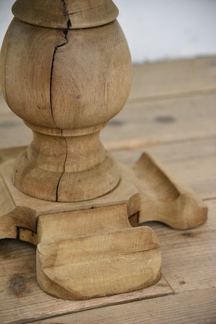 アンティーク　フレンチ　剥離　ラウンド　コーヒーテーブル　サイドテーブル