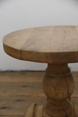 アンティーク　フレンチ　剥離　ラウンド　コーヒーテーブル　サイドテーブル