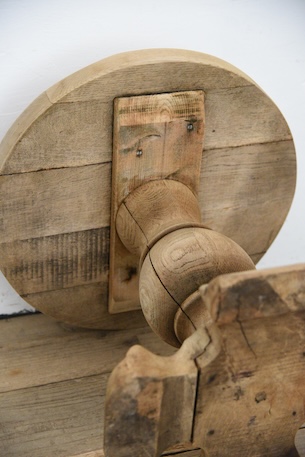 アンティーク　フレンチ　剥離　ラウンド　コーヒーテーブル　サイドテーブル