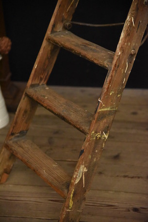 アンティーク　　ステップ　　木製　　ラダー　　フランス