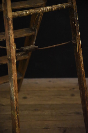 アンティーク　　ステップ　　木製　　ラダー　　フランス