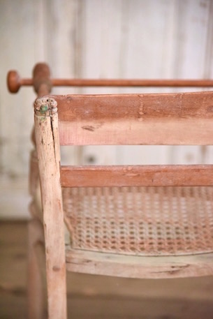 アンティーク　ベビーチェア　木製　座面竹