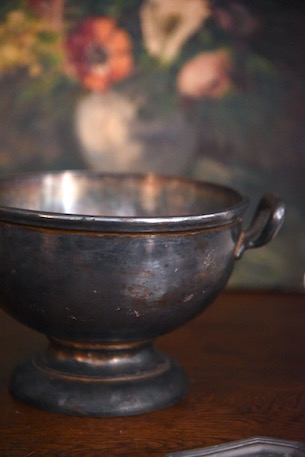 アンティーク　シルバーボウル　カップ　取手付き