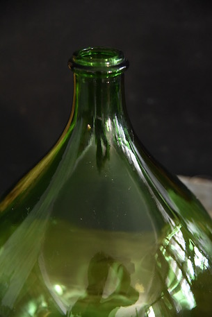 アンティーク　ワインボトル　ぽってり　緑