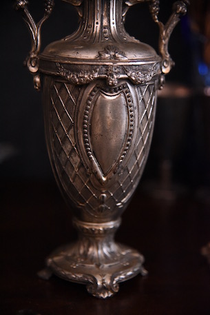 アンティーク　花瓶　フレンチ　フラワーベース　シルバープレート