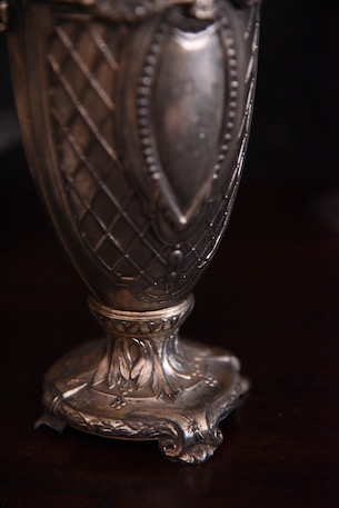 アンティーク　花瓶　フレンチ　フラワーベース　シルバープレート