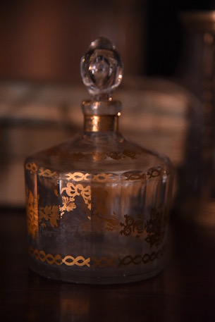 アンティーク　フレンチ　金彩　ガラスポット　保存瓶