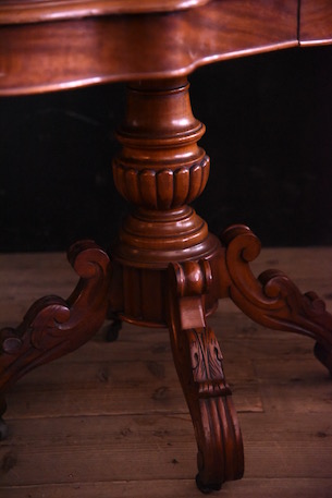 オーバル　テーブル　木製　引き出し　フランス　アンティーク