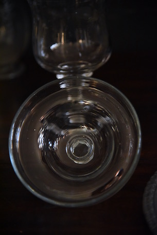 ガラス　ポット　蓋つき　脚付き　フランス　アンティーク