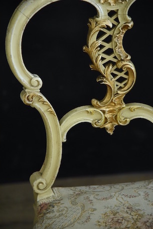 チェア　ペイント　ホワイト　フレンチ　アンティーク