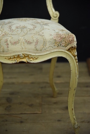 チェア　ペイント　ホワイト　フレンチ　アンティーク