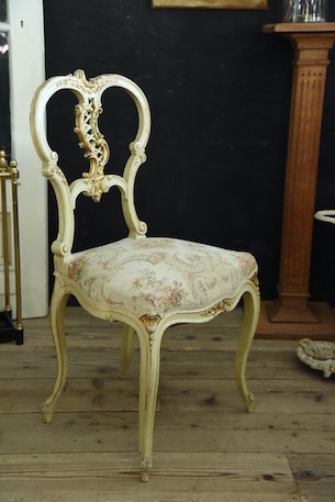 チェア　ペイント　ホワイト　フレンチ　アンティーク