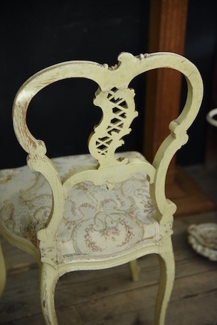 チェア　ペイント　ホワイト　フレンチ　アンティーク