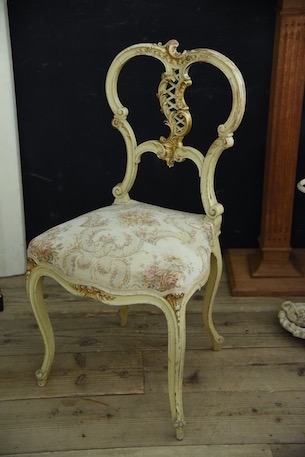 チェア　ペイント　ホワイト　フレンチ　アンティーク