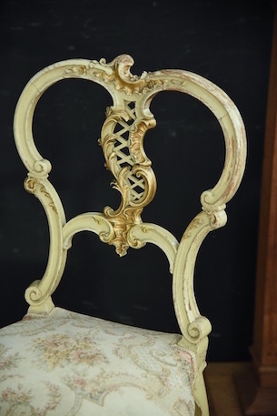 チェア　ペイント　ホワイト　フレンチ　アンティーク