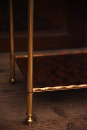 アンティーク　モダン　ミッドセンチュリー　ガラストップテーブル　真鍮