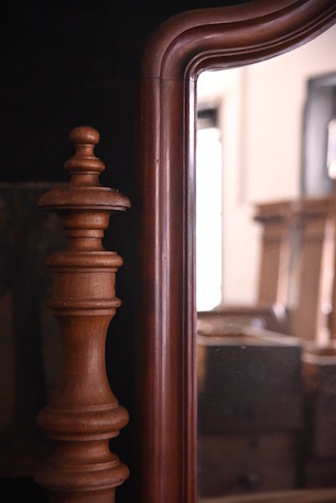 アンティーク/ブリキフレームのスタンドミラー 全身鏡 鏡