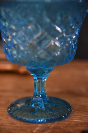 アンティーク Portieux ブルーミルクグラス クープ コンポート アンティーク Portieux ブルーミルクグラス クープ コンポート