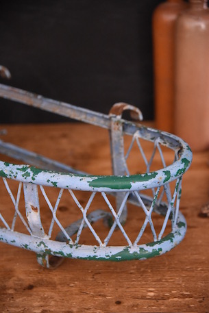 アンティーク　メタル　ペイント　ハンギング　プランターホルダー　フランス