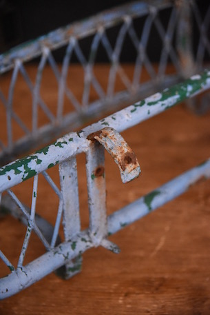 アンティーク　メタル　ペイント　ハンギング　プランターホルダー　フランス