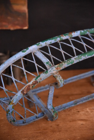 アンティーク　メタル　ペイント　ハンギング　プランターホルダー　フランス