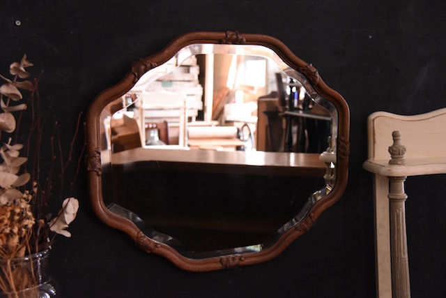 アンティーク　ウォールミラー　オーバル　鏡　フレンチ