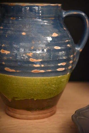 アンティーク　陶器ポット　フランス　花瓶　フラワーポット