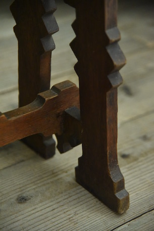アンティーク　木製　スツール　フレンチ　無垢